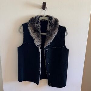 Reversible Vest with Faux Fur